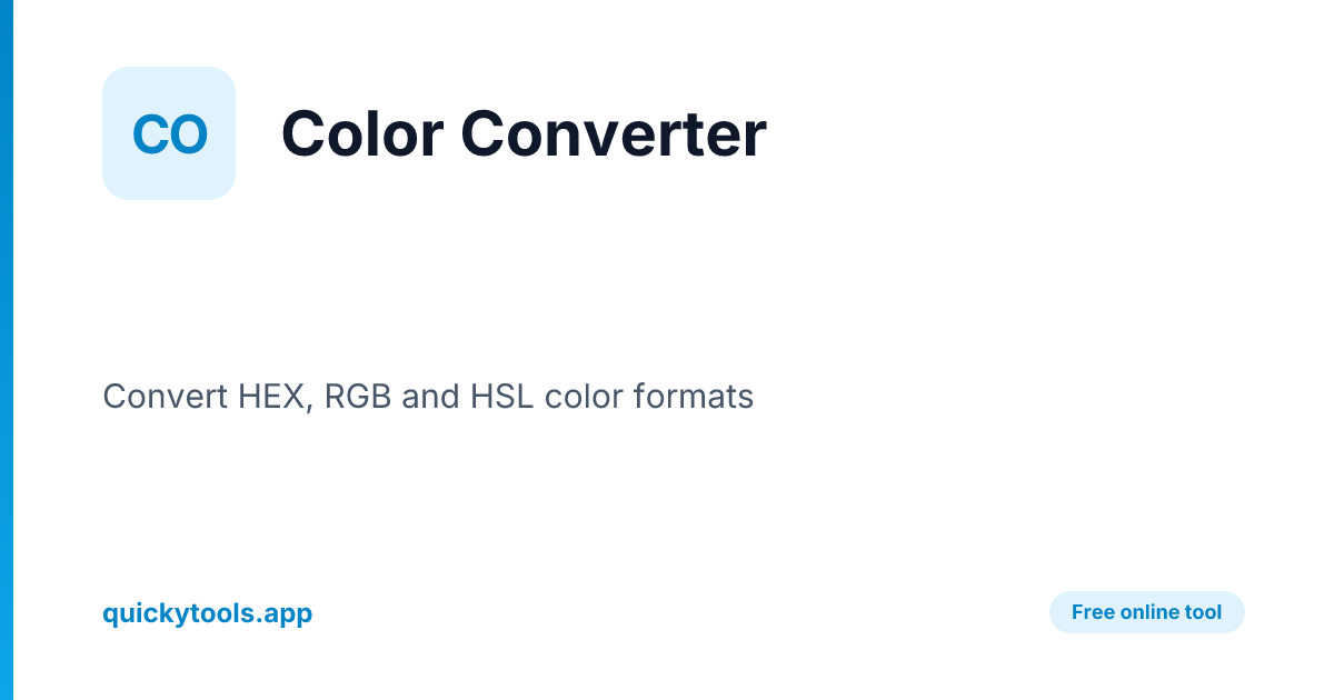 HEX / RGB / HSL Color Converter - Free Online Tool